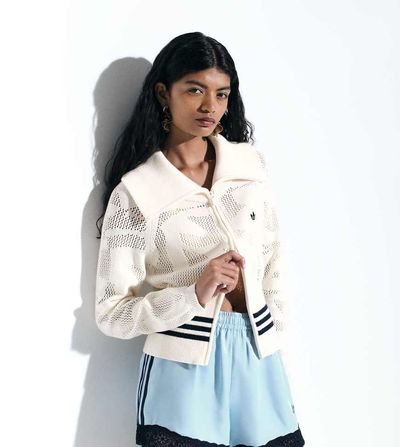 adidas Originals x ASOS adidas Originals x ASOS knit crochet track top in off white