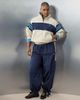 adidas Originals x ASOS adidas Originals x ASOS overhead half zip track jacket in stone and navy color block-NEUTRAL - 2
