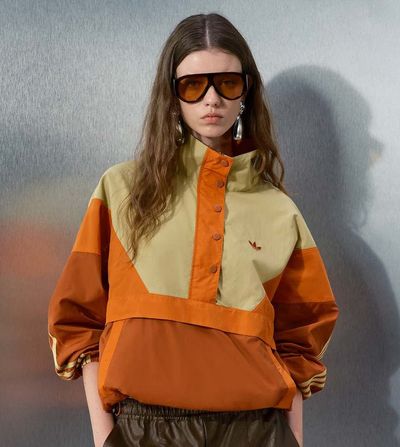 adidas Originals x ASOS adidas Originals x ASOS overhead track jacket in orange color block