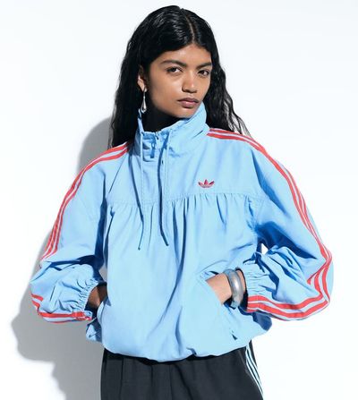 adidas Originals x ASOS adidas Originals x ASOS overhead track jacket in turquoise-Blue