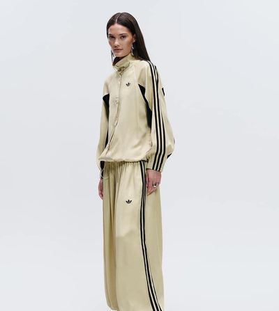 adidas Originals x ASOS adidas Originals x ASOS oversized balloon track pants in buttermilk satin-Neutral