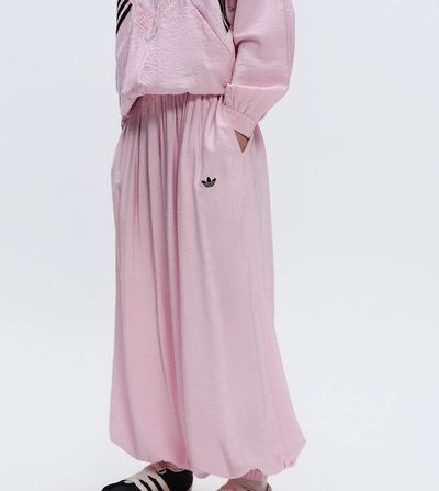 adidas Originals x ASOS adidas Originals x ASOS oversized balloon track pants in pink nylon mix