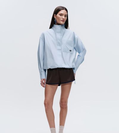 adidas Originals x ASOS adidas Originals x ASOS oversized funnel neck shirt in blue