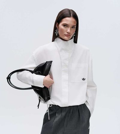 adidas Originals x ASOS adidas Originals x ASOS oversized funnel neck shirt in white