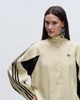adidas Originals x ASOS adidas Originals x ASOS oversized funnel neck track top in buttermilk satin-Neutral - 4