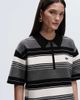 adidas Originals x ASOS adidas Originals x ASOS oversized knit polo shirt in khaki stripe-Green - 4