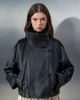 adidas Originals x ASOS adidas Originals x ASOS oversized leather jacket with funnel neck and rib detail in black - 1