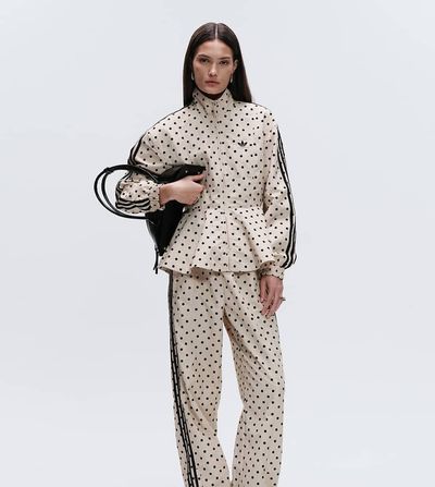 adidas Originals x ASOS adidas Originals x ASOS oversized polka dot track pants in stone-Neutral