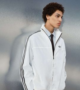 adidas Originals x ASOS adidas Originals x ASOS oversized zip through shirt in white