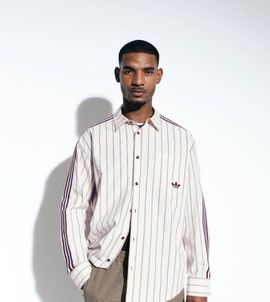 adidas Originals x ASOS adidas Originals x ASOS shirt in burgundy stripes-Neutral