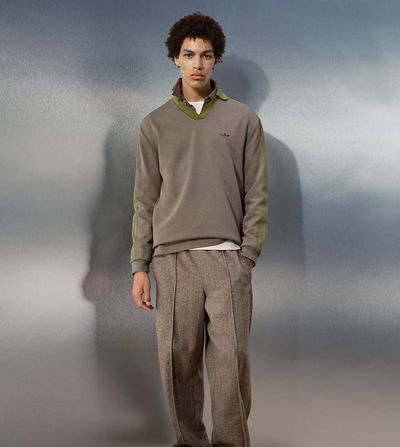 adidas Originals x ASOS adidas Originals x ASOS track pants in brown herringbone wool mix