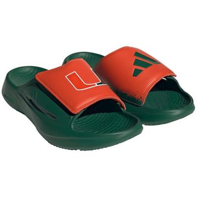 adidas Unisex adidas Green Miami Hurricanes Lightblaze Slide Sandals 