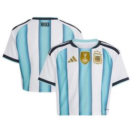 adidas Women's adidas  White Argentina National Team FIFA x World Cup 2022 Winners Home Cropped Replica Jersey 