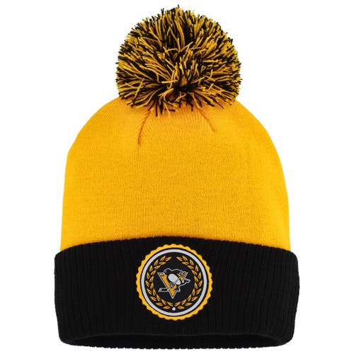 adidas Women's adidas Gold Pittsburgh Penguins Laurel Cuffed Knit Hat with Pom 