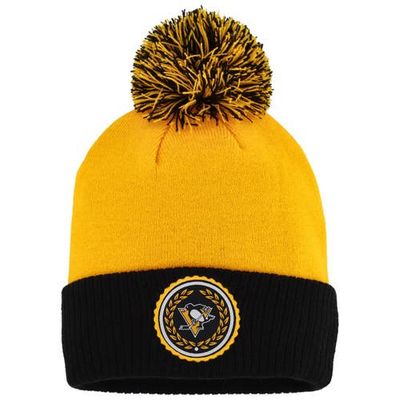 adidas Women's adidas Gold Pittsburgh Penguins Laurel Cuffed Knit Hat with Pom 