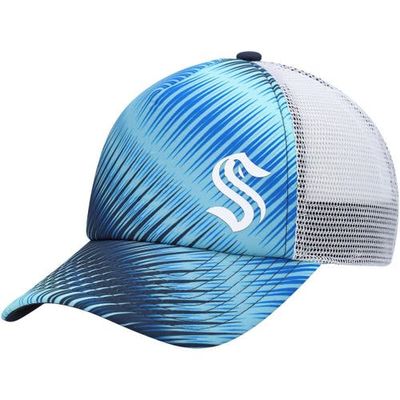 adidas Women's adidas Light Blue/White Seattle Kraken Graphic Foam Trucker Snapback Hat 