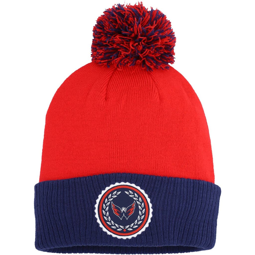 adidas Women's adidas Red Washington Capitals Laurel Cuffed Knit Hat with Pom 