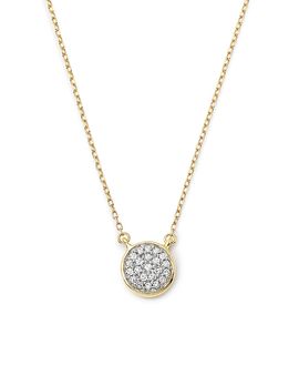 Adina Reyter Adina Reyter 14K Gold Pave Diamond Disc Necklace, 15
