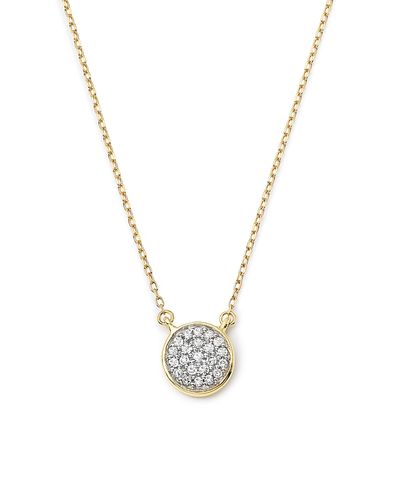 Adina Reyter Adina Reyter 14K Gold Pave Diamond Disc Necklace, 15