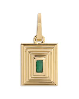 Adina Reyter Adina Reyter 14K Yellow Gold Emerald Groovy Geometric Hinged Pendant