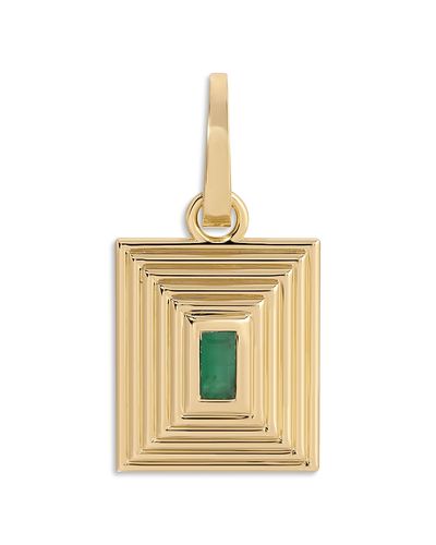 Adina Reyter Adina Reyter 14K Yellow Gold Emerald Groovy Geometric Hinged Pendant