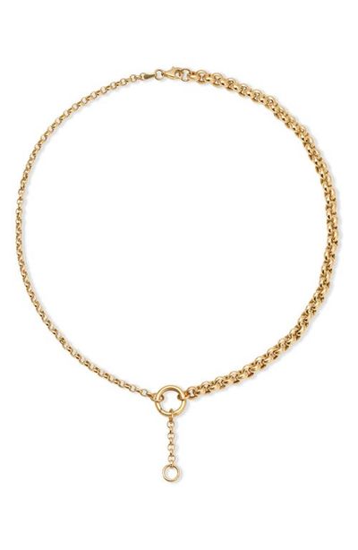 Adina Reyter Adina Reyter Half & Half 14K Gold Rolo Chain Lariat Necklace