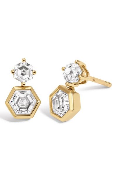 Adina Reyter Adina Reyter Lab Grown Diamond Hexagon Drop Earrings