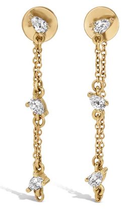 Adina Reyter Adina Reyter Lab Grown Pear Cut Diamond Chain Drop Earrings