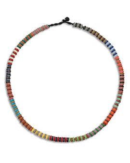 Adina Reyter Adina Reyter Sterling Silver Runway Stripes Enamel Mini Bead Necklace, 16