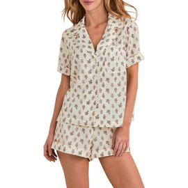 Adore Me Adore Me Lucero Short Sleeve Top & Shorts Pajama Set