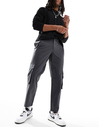 ADPT ADPT balloon fit cargo pants in gray