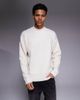 ADPT ADPT crew neck knit sweater in cream-White - 1