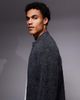 ADPT ADPT fluffy knit cardigan with zip in gray - 4