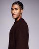 ADPT ADPT fluffy knit sweater in burgundy-Red - 4