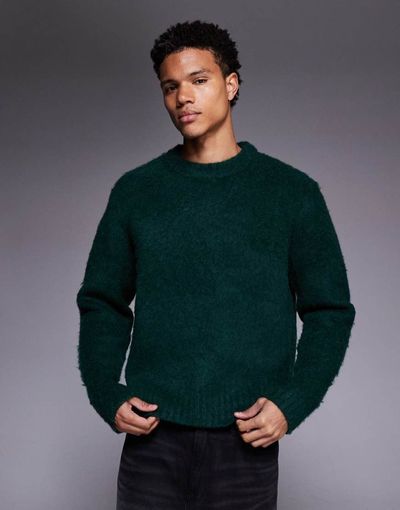ADPT ADPT fluffy knit sweater in dark green