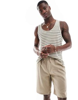 ADPT ADPT linen mix shorts in beige-Neutral