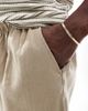 ADPT ADPT linen mix shorts in beige-Neutral - 3