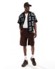 ADPT ADPT oversized camp collar shirt with bandana print in black - 2