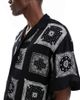 ADPT ADPT oversized camp collar shirt with bandana print in black - 4
