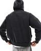 ADPT ADPT oversized hoodie with back print in black acid wash - 1