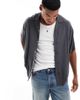 ADPT ADPT oversized revere collar shirt in gray - 1