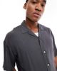 ADPT ADPT oversized revere collar shirt in gray - 2