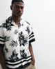 ADPT ADPT oversized revere collar shirt with floral print in black - 1