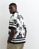 ADPT ADPT oversized revere collar shirt with floral print in black - 3