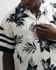 ADPT ADPT oversized revere collar shirt with floral print in black - 4