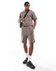 ADPT ADPT oversized sweat shorts in washed beige - part of a set-Neutral - 1