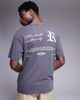 ADPT ADPT oversized T-shirt with gothic text backprint in dark gray - 1