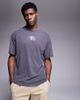 ADPT ADPT oversized T-shirt with gothic text backprint in dark gray - 4