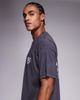 ADPT ADPT oversized t-shirt with identities back and chest prints in washed black-Gray - 4