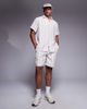 ADPT ADPT oversized textured shirt in cream stripe-White - 2
